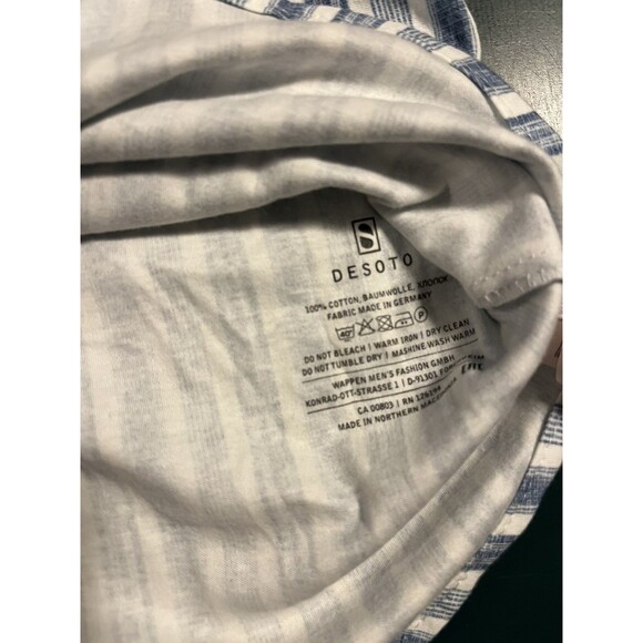 Desoto Made In Europe Long Sleeve Striped Button Shirt XL Designer 100% Cotton - Picture 6 of 8